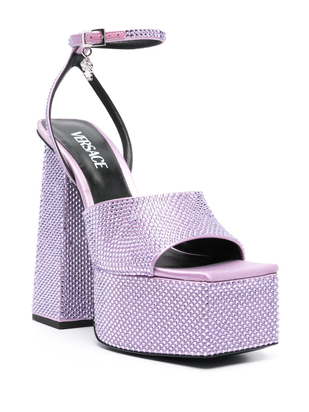 Platform Sandals with Crystal Embellishments