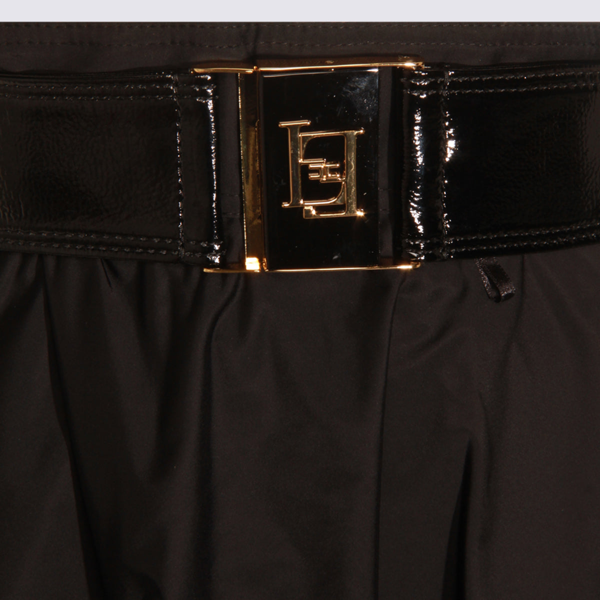 High-Waisted Black Maxi Skirt with Belt
