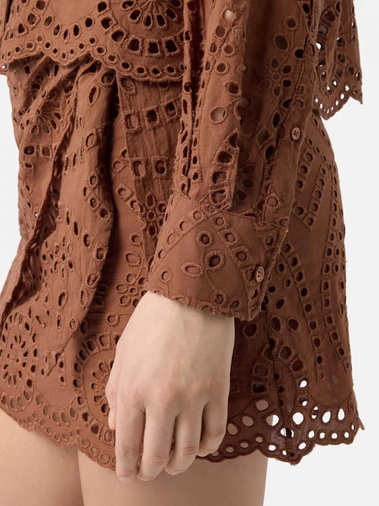Intricate Eyelet Embroidery Two-Piece Set