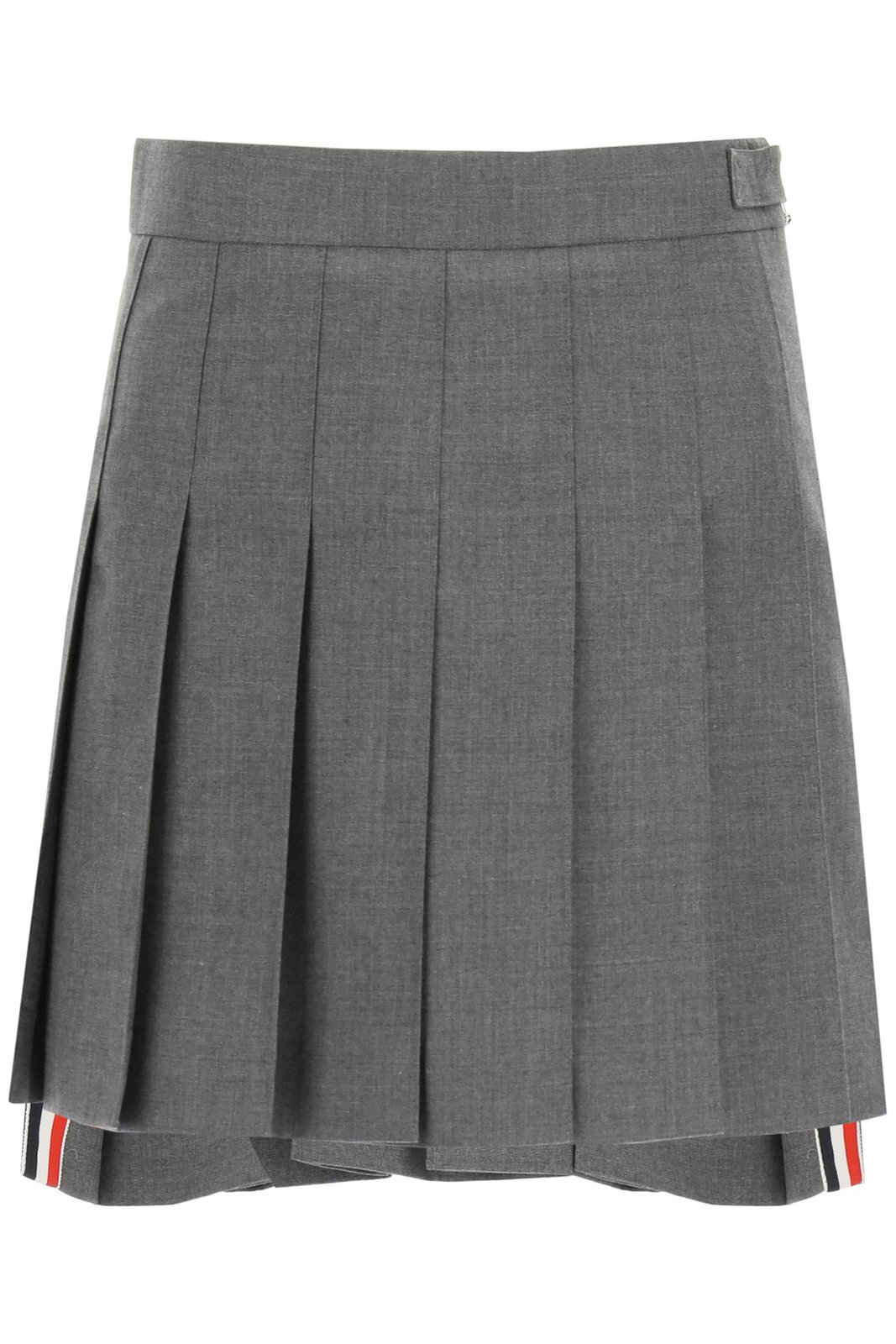 Pleated Tailored Skirt in Refined Wool Fabric