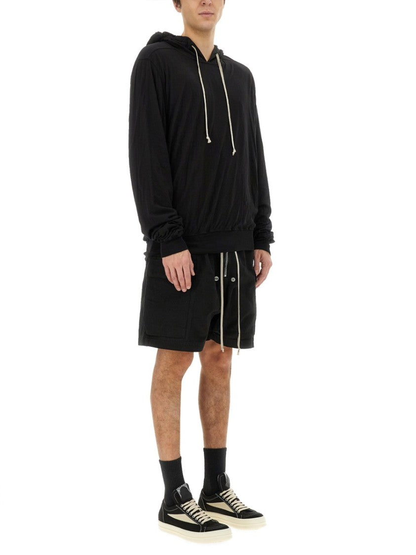 Relaxed Fit Black Hoodie With Drawstring Hood