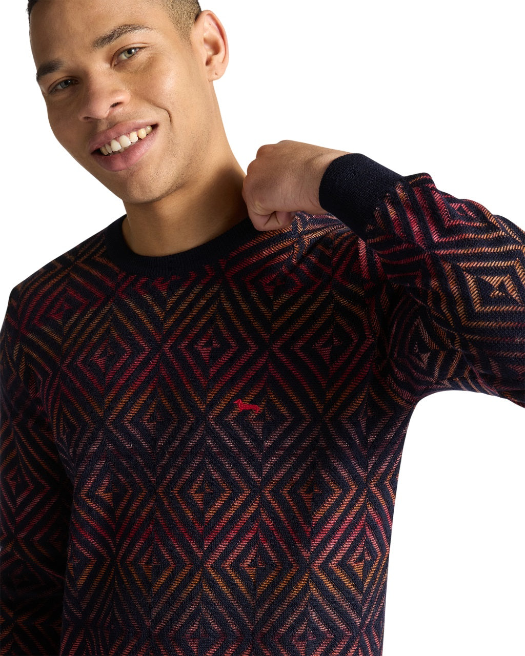 Textured Knit Sweater With Embroidered Dachshund Detail
