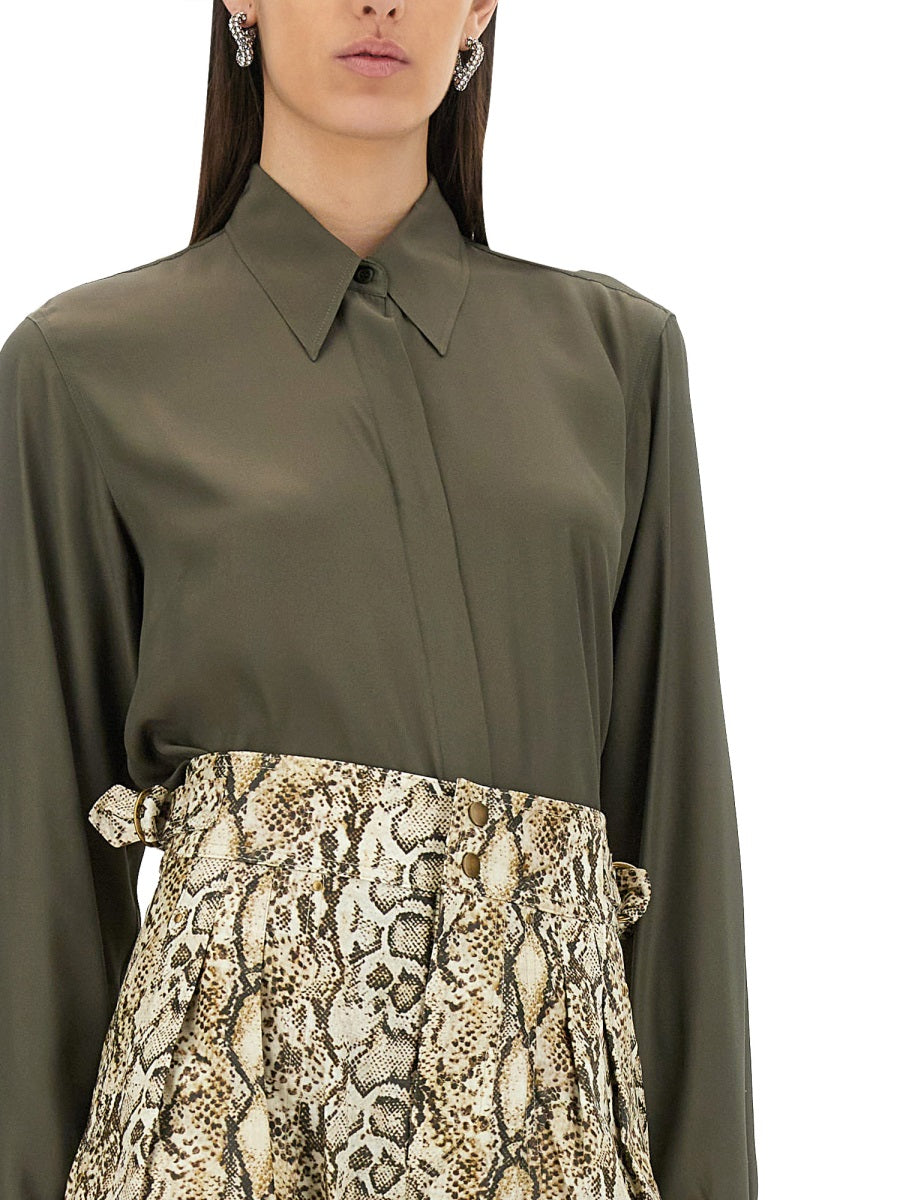 Silk Blend Satin Shirt