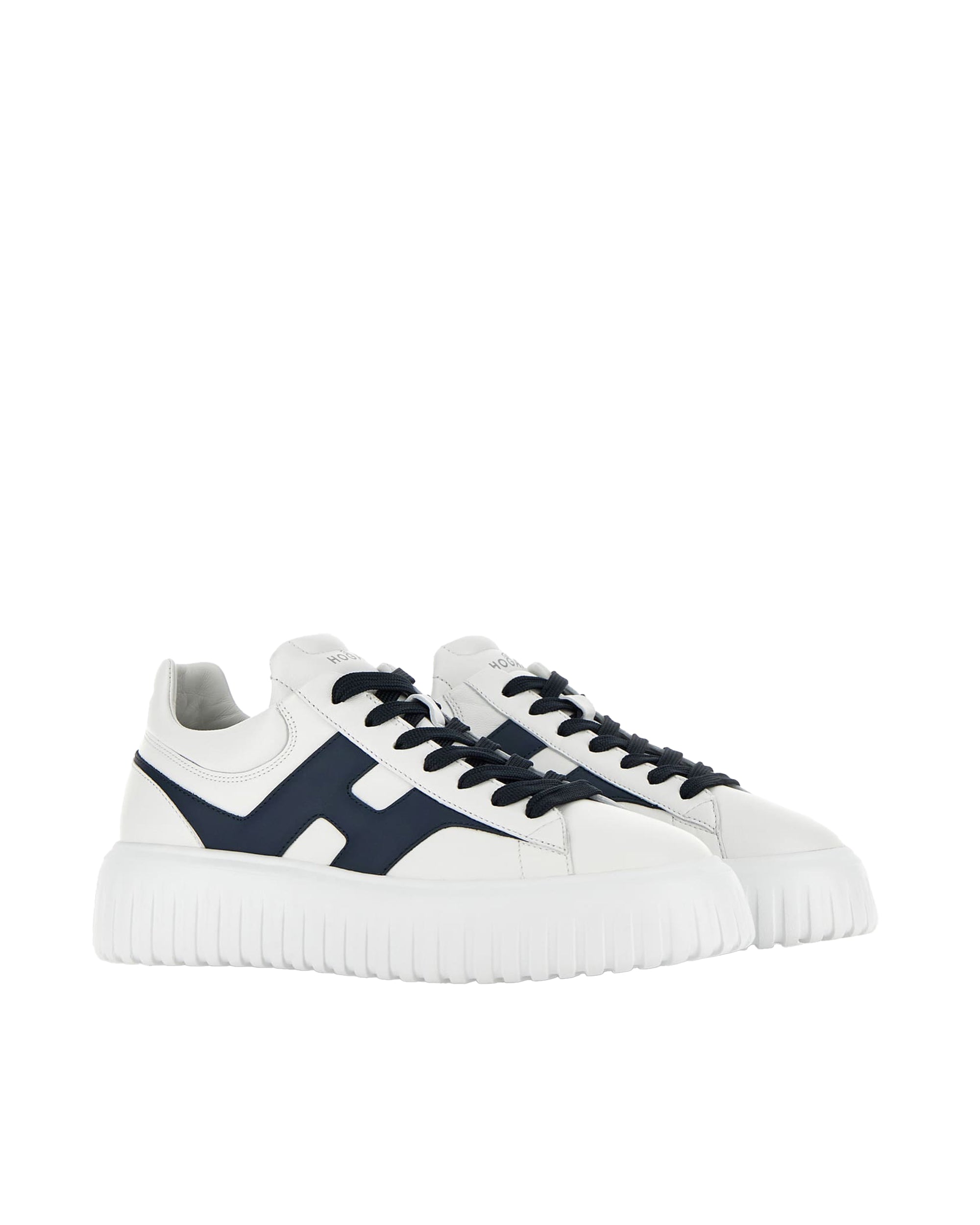H-Stripes Low-Top Sneakers with Smooth Leather Upper