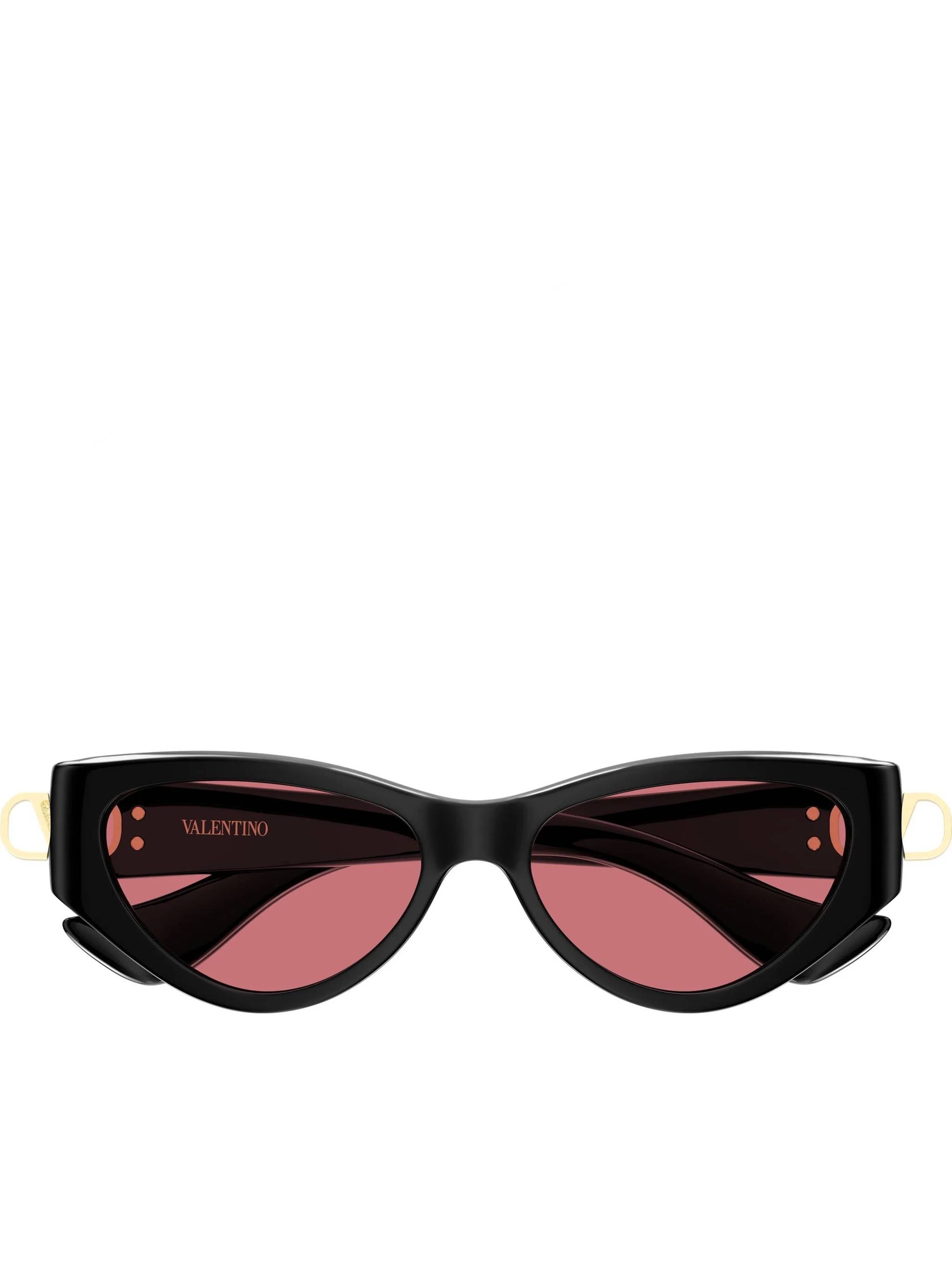 Black Cat-Eye Gold Emblem Acetate Sunglasses