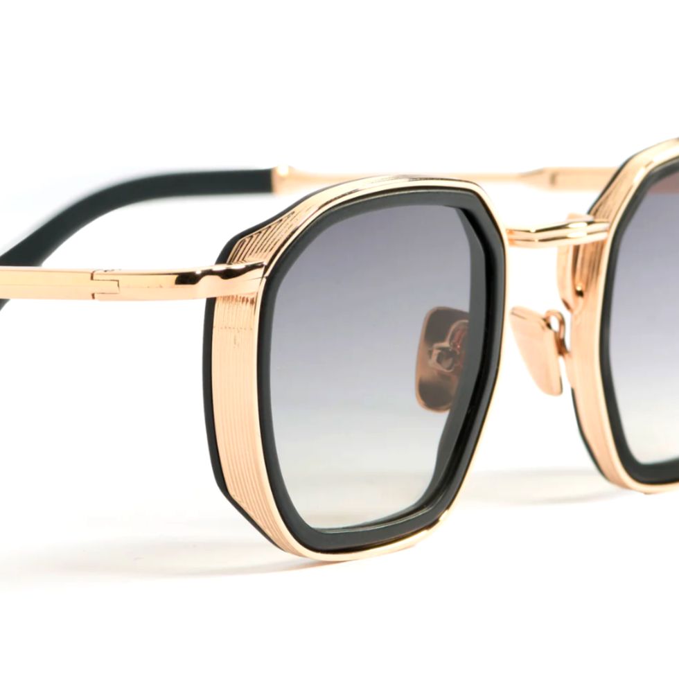 Leo Geometric Gold-tone Sunglasses with Gradient Lenses
