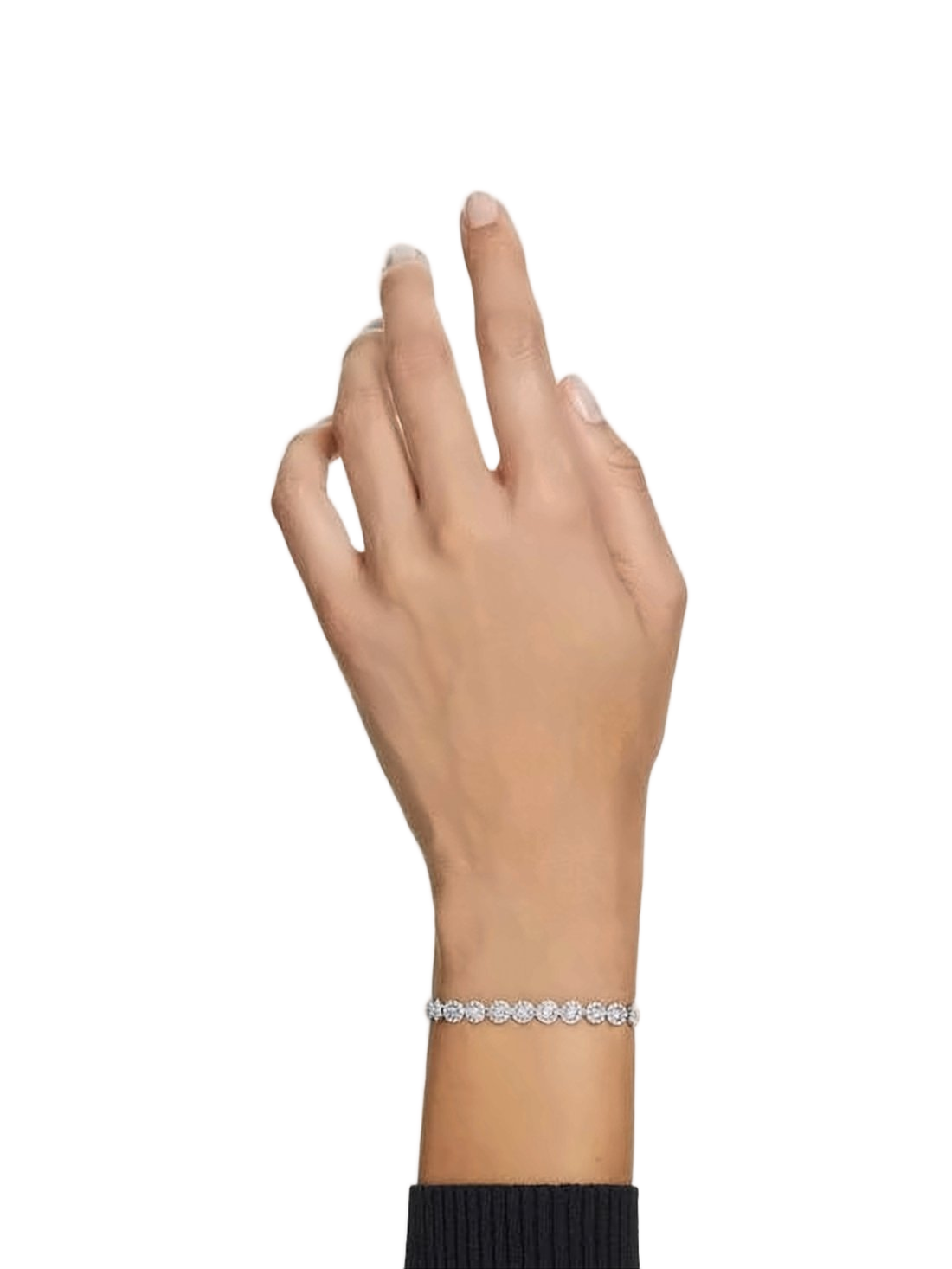 Oval-Cut Crystal Bracelet with Polished Silver Finish