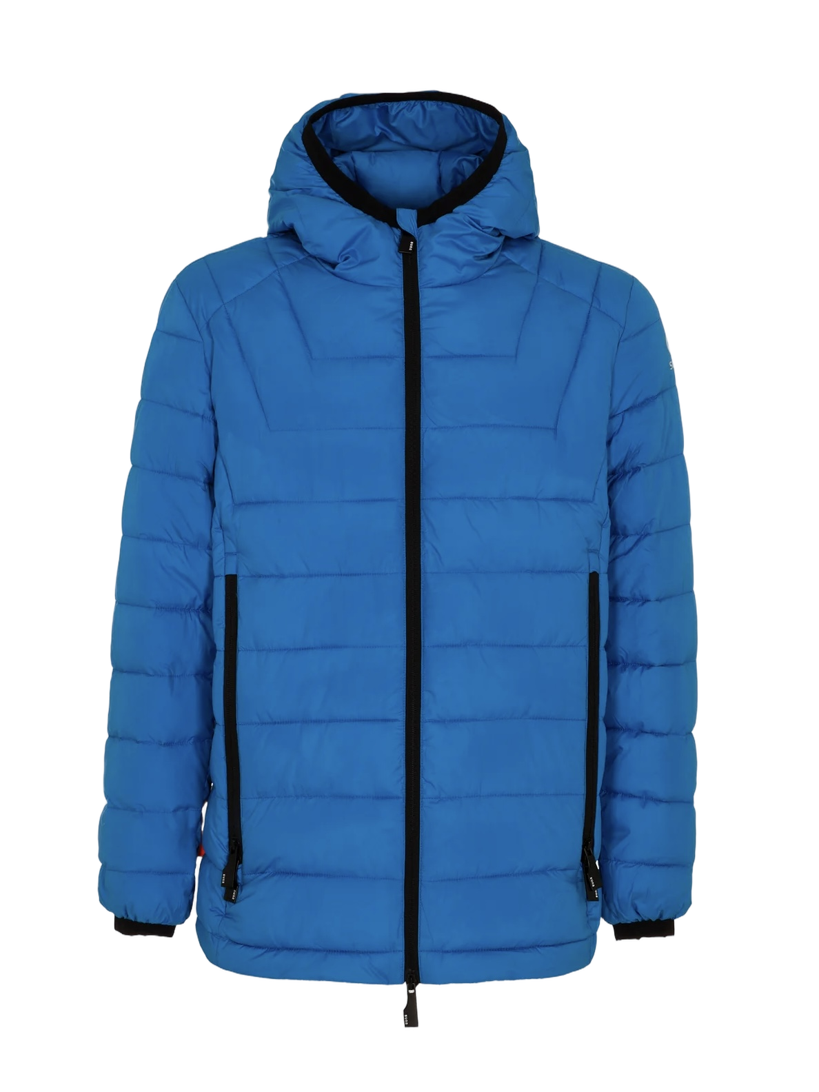 Quilted Blue Puffer Jacket with Adjustable Hood