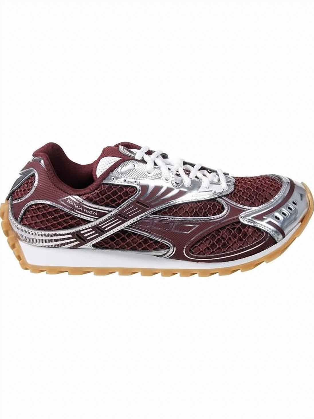 Burgundy Sneakers with Mesh Upper