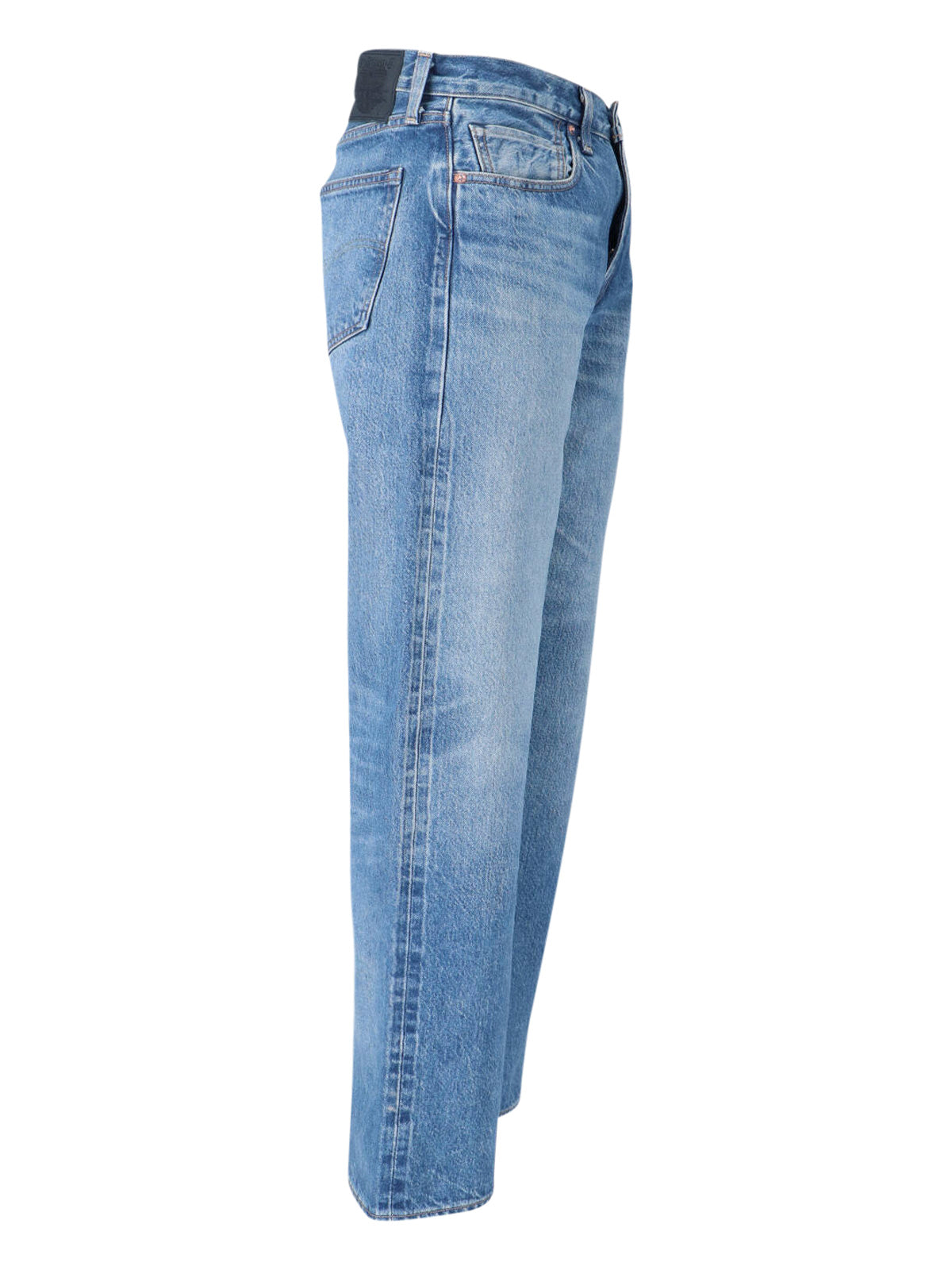 Blue Anchor Mid-Rise Straight-Leg Jeans