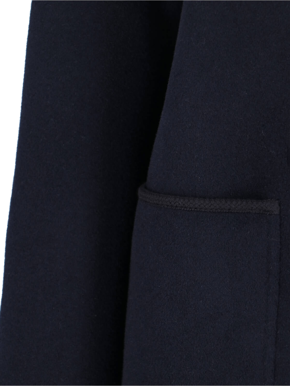 Navy Wool-Cashmere Mandarin Jacket