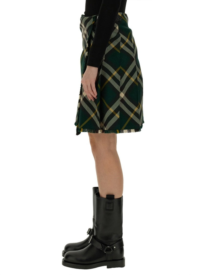 Plaid Wool Mini Skirt