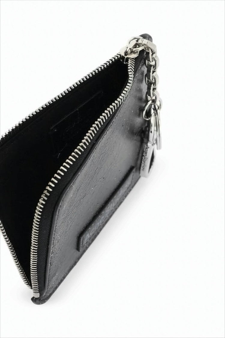 Compact Textured Cowhide Leather Wallet With Zip-Around Closure