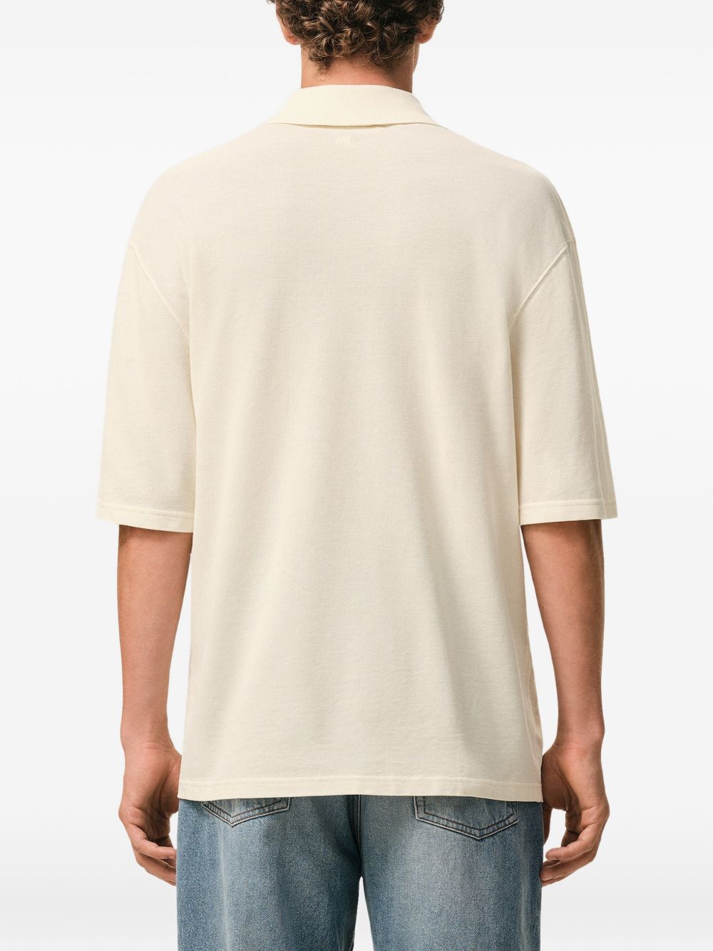 Boxy-Fit Piqué Knit Polo Shirt