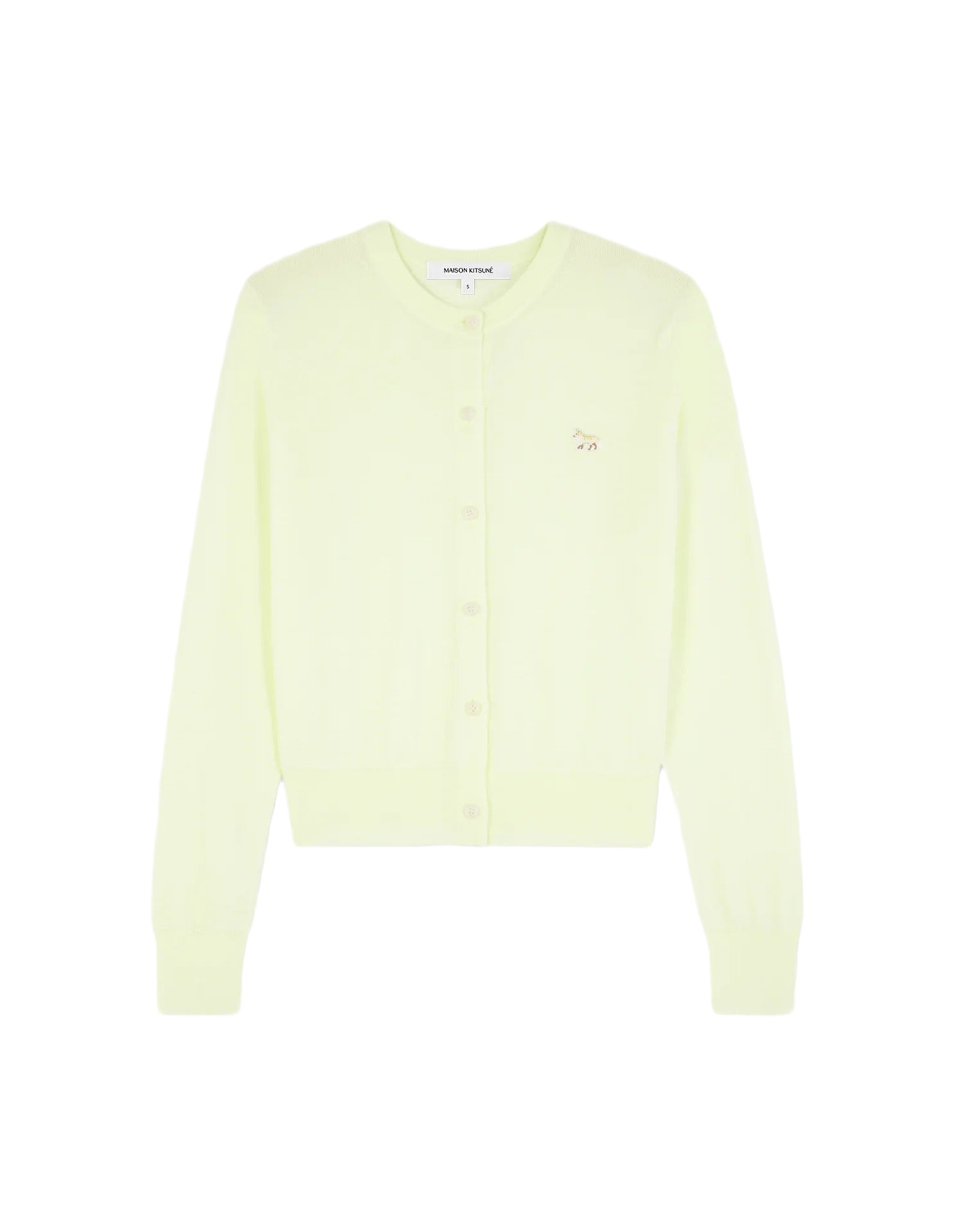 Lightweight Cardigan With Classic Round Neckline And Embroidered Fox Detail