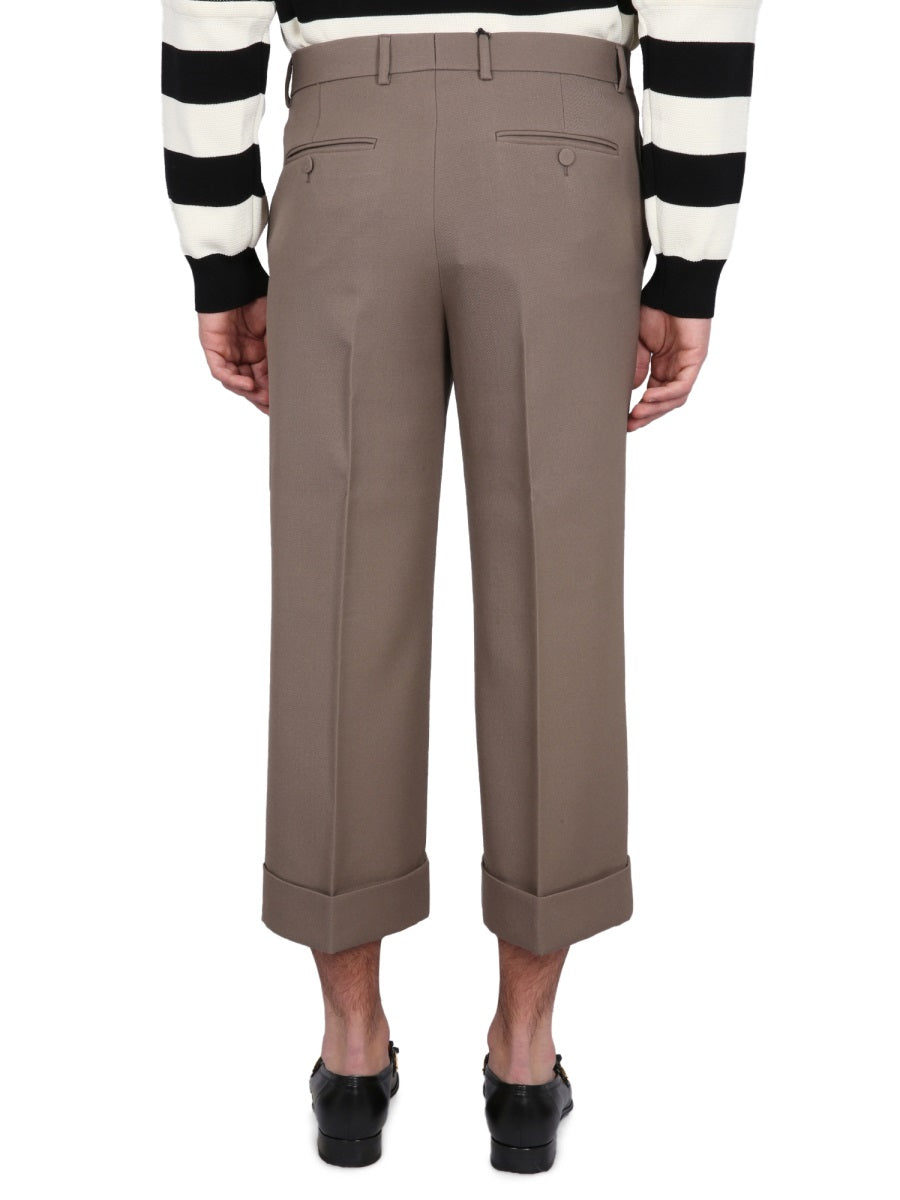 Textured Gabardine Shorts with Covered Finish