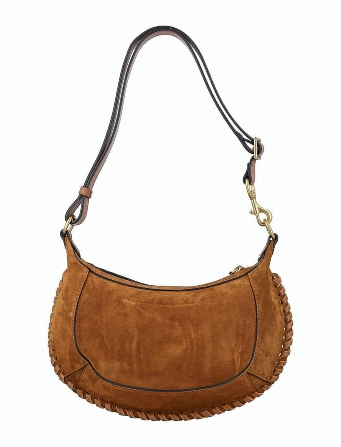 Crescent-Shaped Calf Leather Shoulder Bag