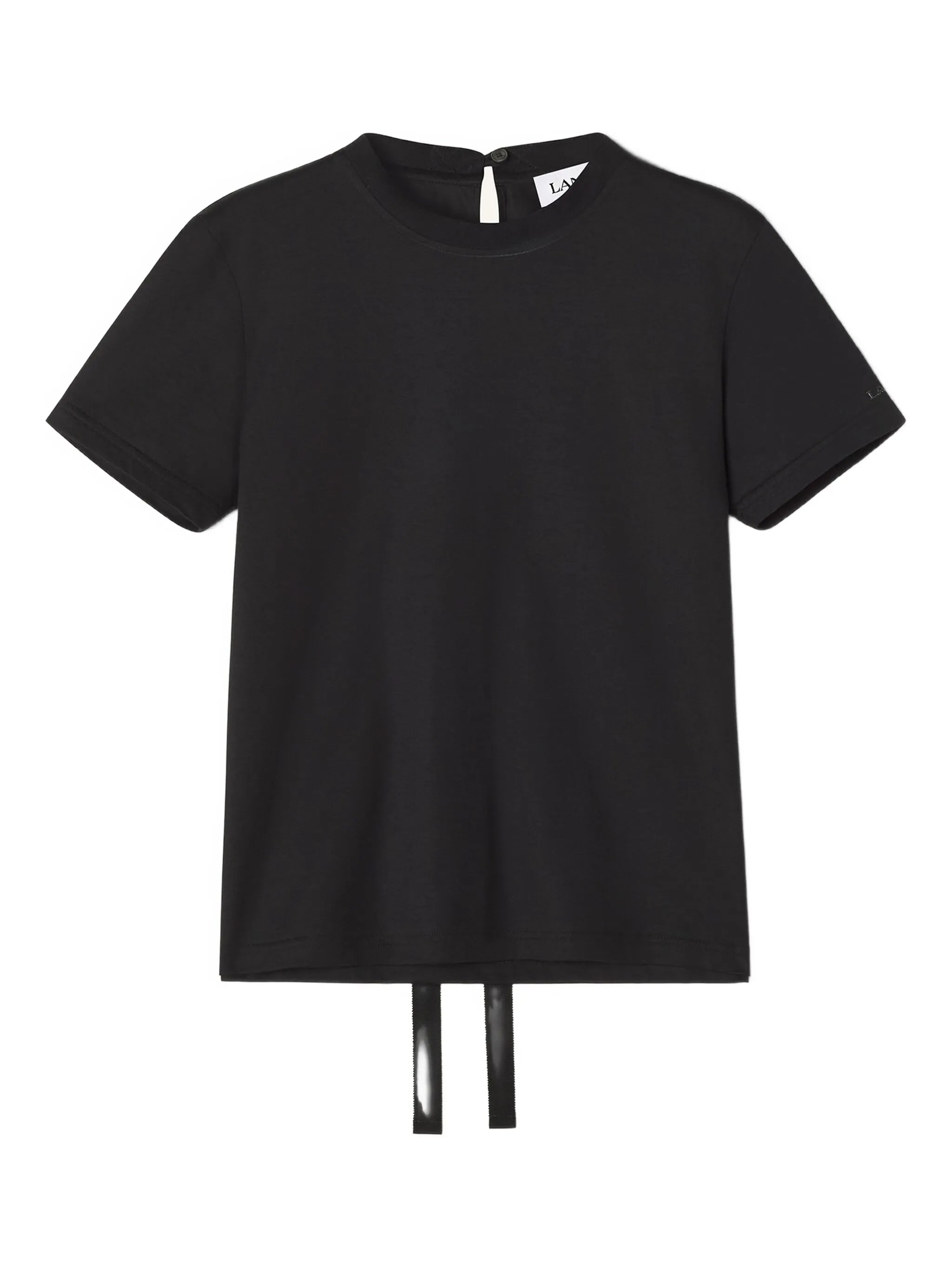 Black Knot Detail Cotton T-Shirt