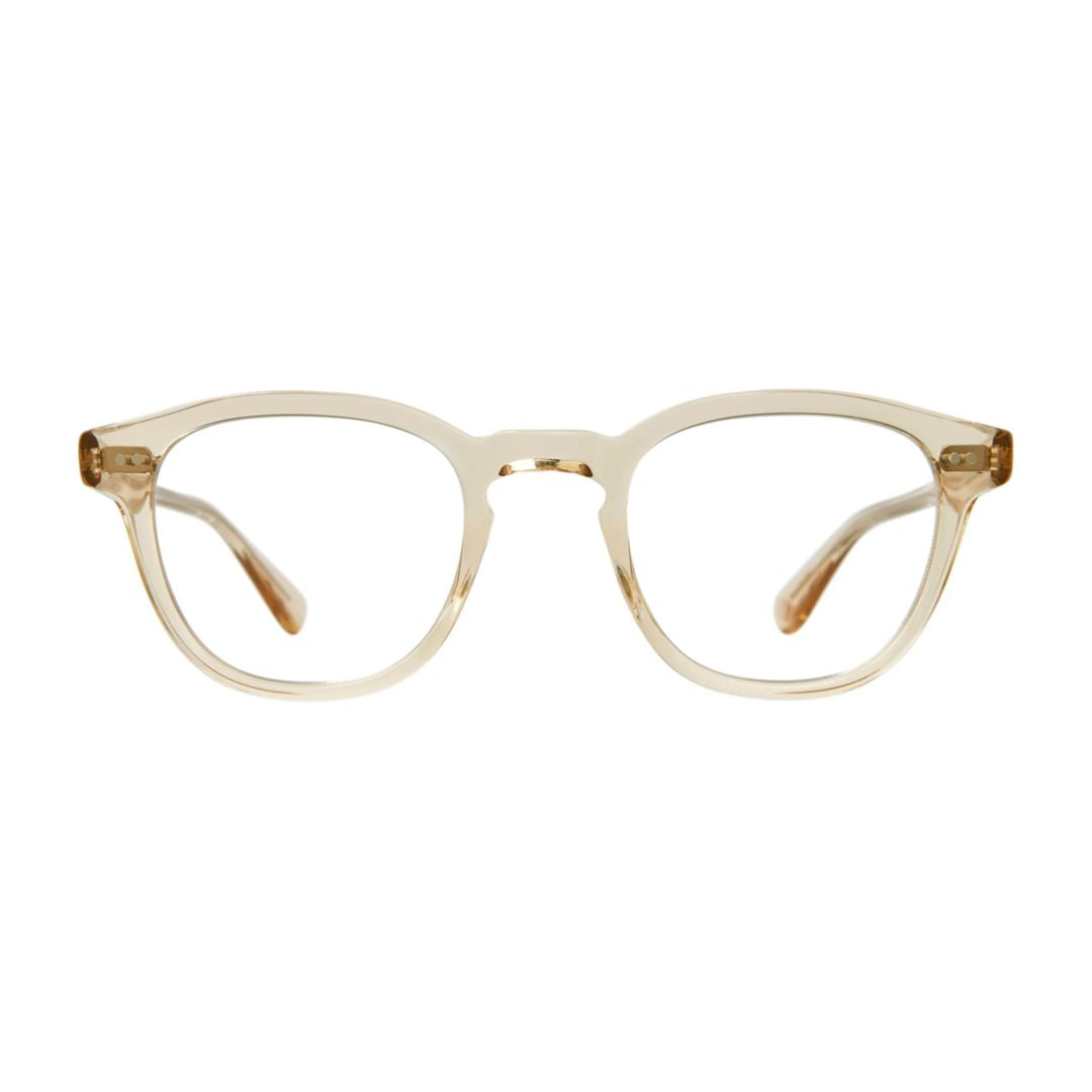 Evan Translucent Beige Eyeglasses with Rounded Square Design
