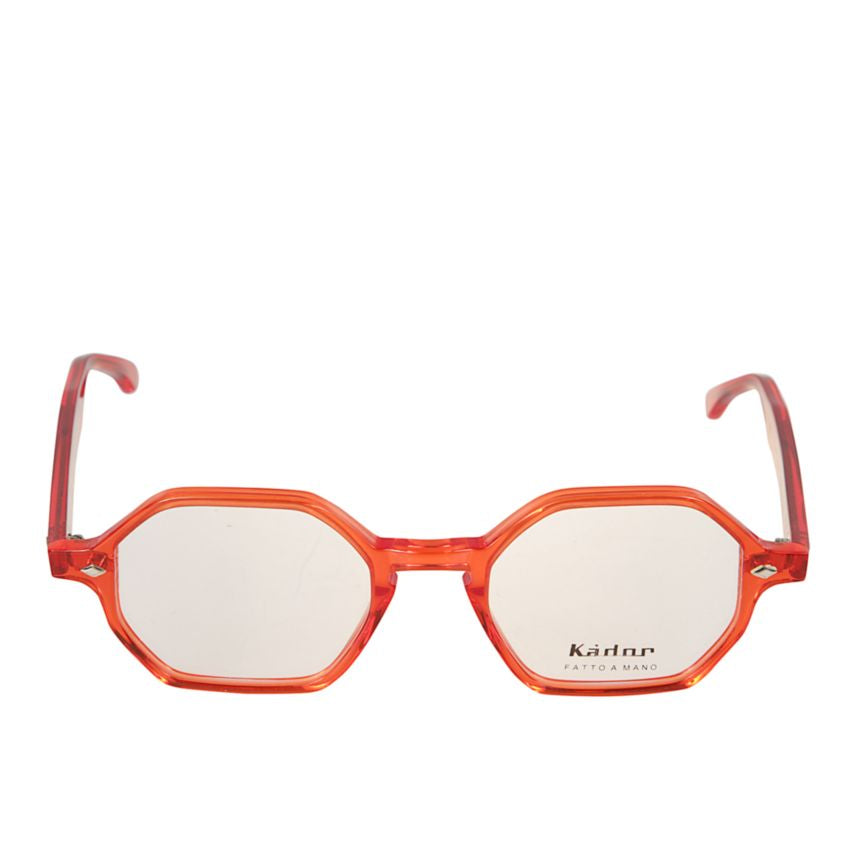 Octagon Translucent Red Octagonal Frame Eyeglasses