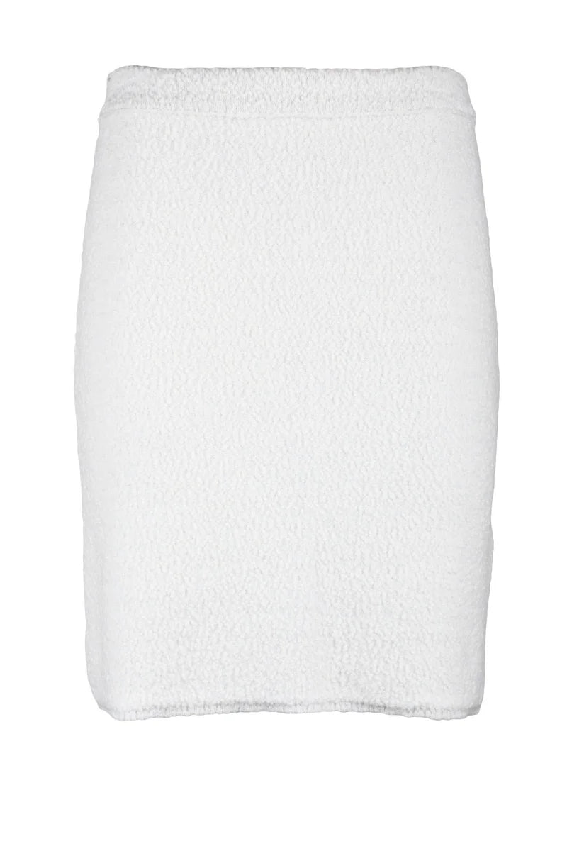 High Waist Wool Skirt - White
