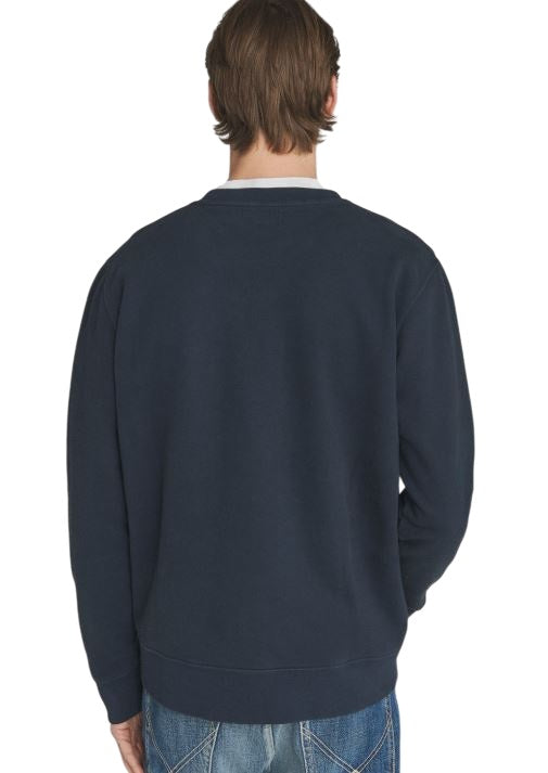 Solid Color Brushed Cotton Crewneck Sweatshirt.