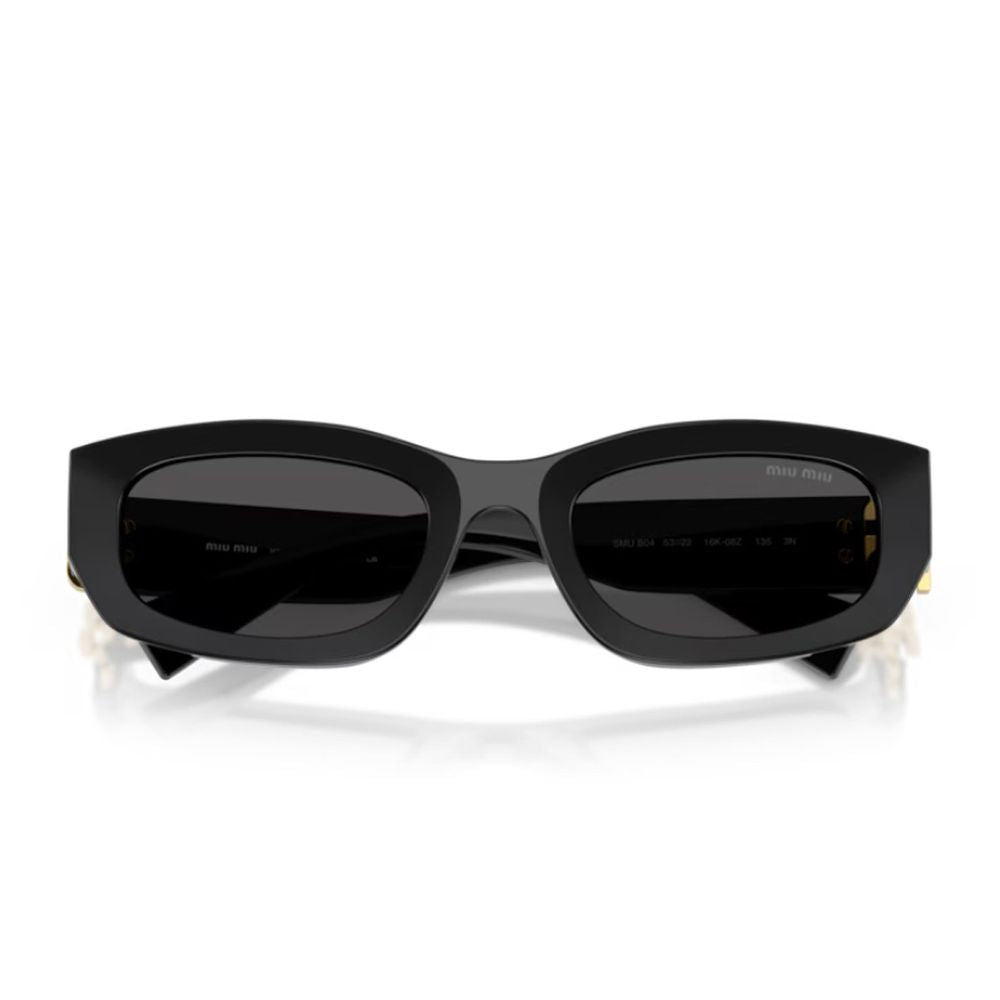 0Mu B04S Miu Glimpse Rectangular Matte Black Acetate Sunglasses
