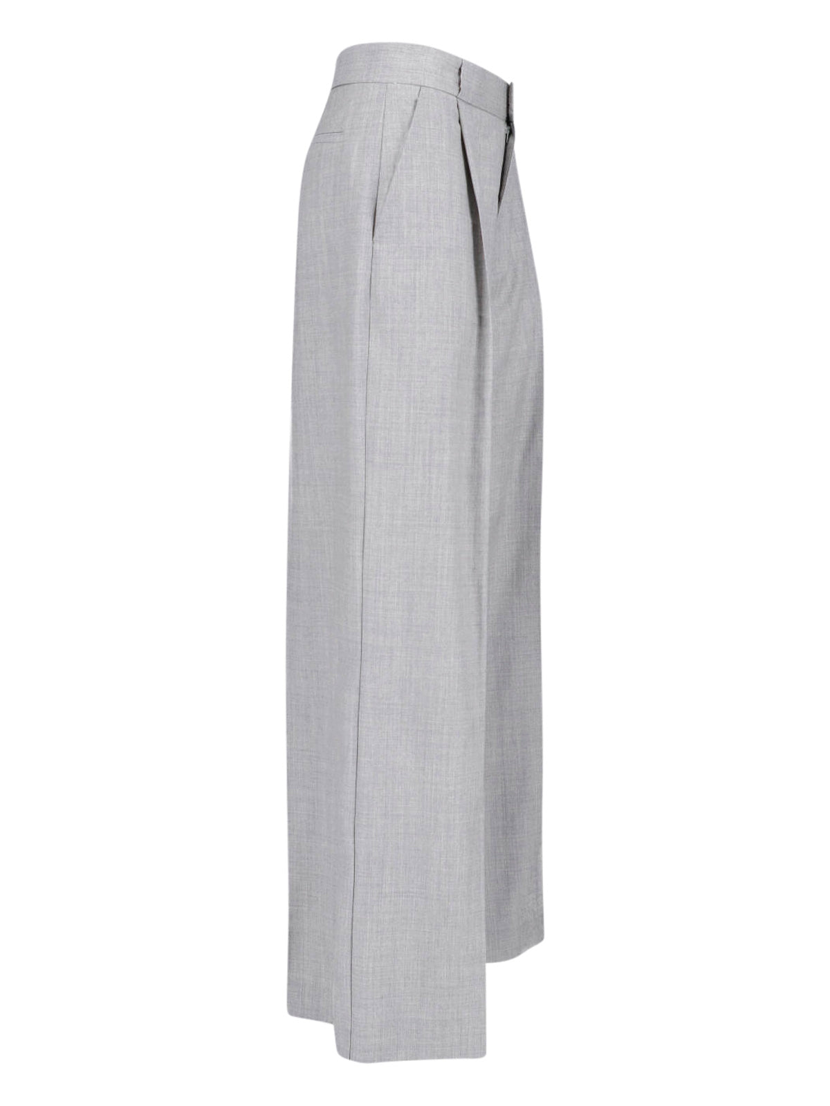 Grey Bogard High-Waisted Wool Straight Trousers