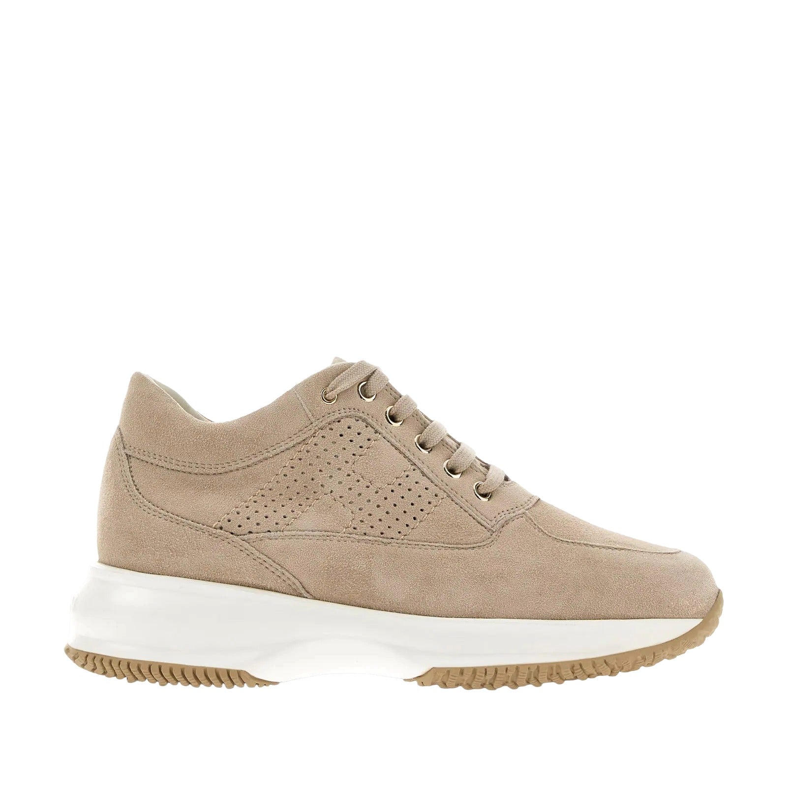 Interactive Perforated Lace-Up Sneakers in Goatskin