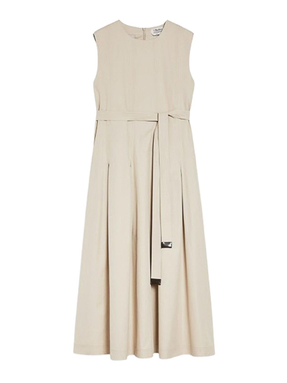 Sleeveless Midi Dress with Fitted Waist
