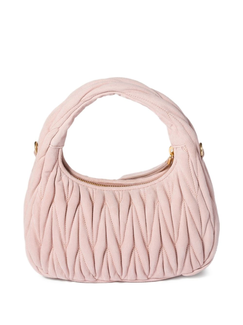 Quilted Lamb Leather Handbag With Padded Handle