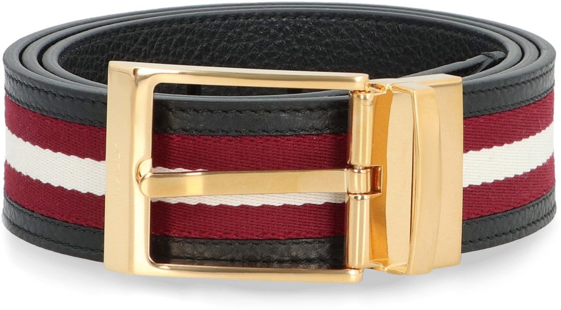 Bold Striped Leather Belt