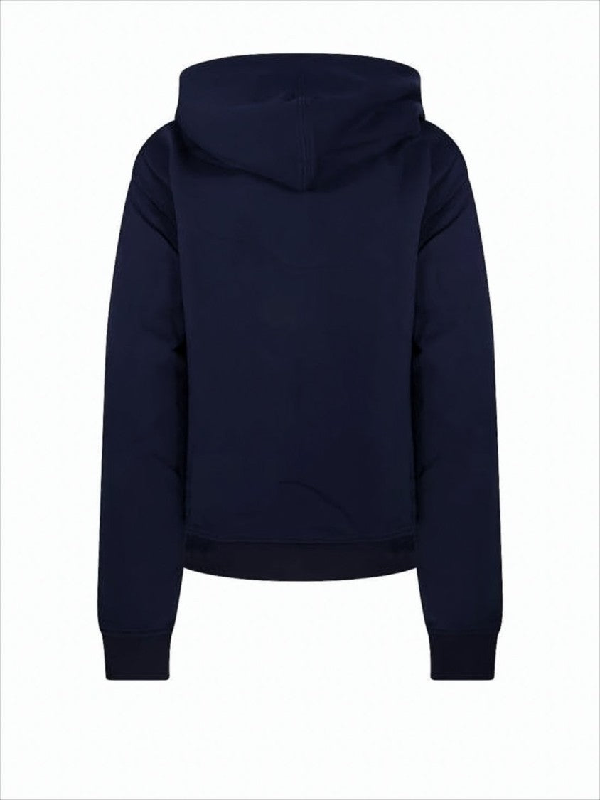 Cropped Hoodie With Relaxed Fit And Emblematic Heart