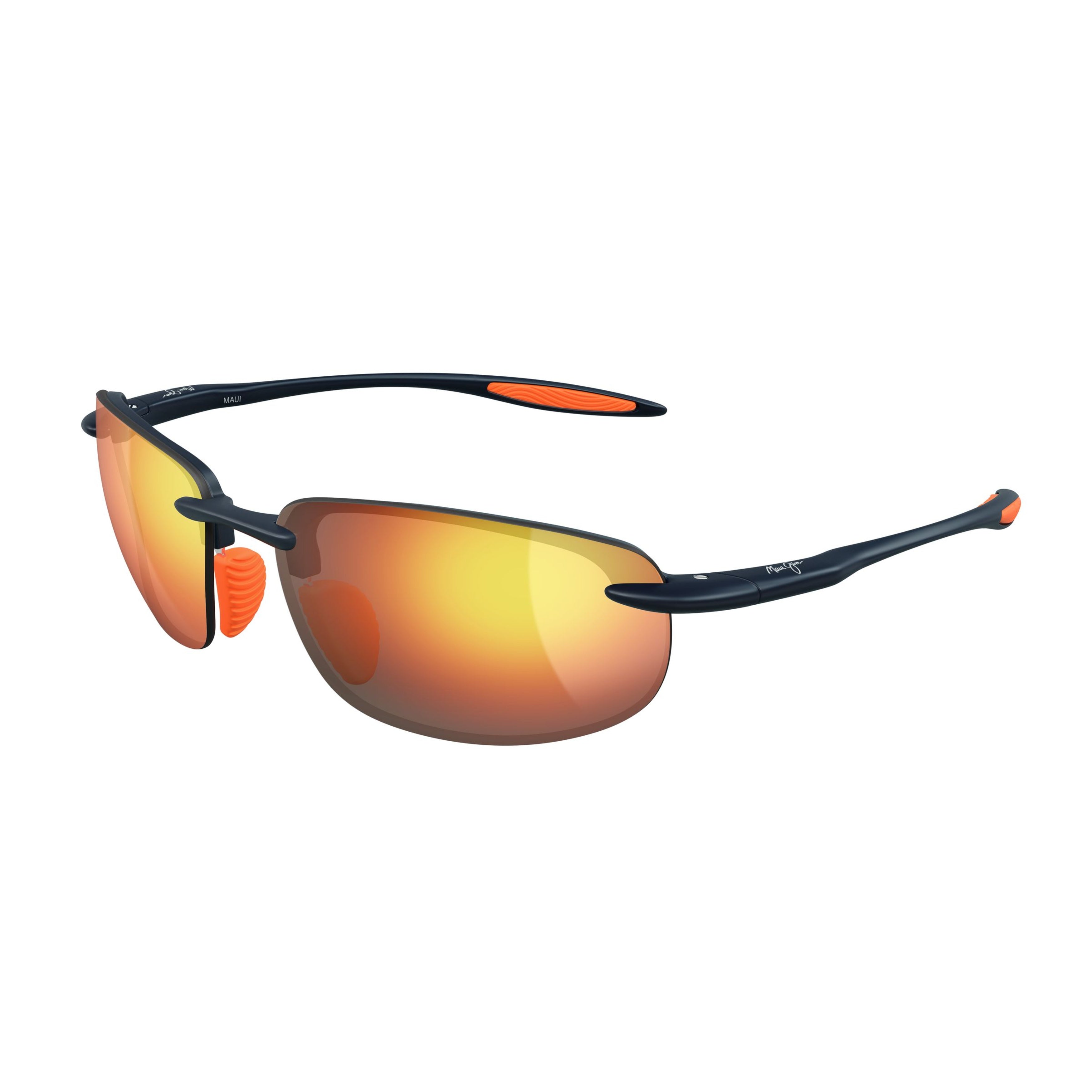 Hookipa Ultra Rimless Black Sunglasses with Mirrored Orange Lenses