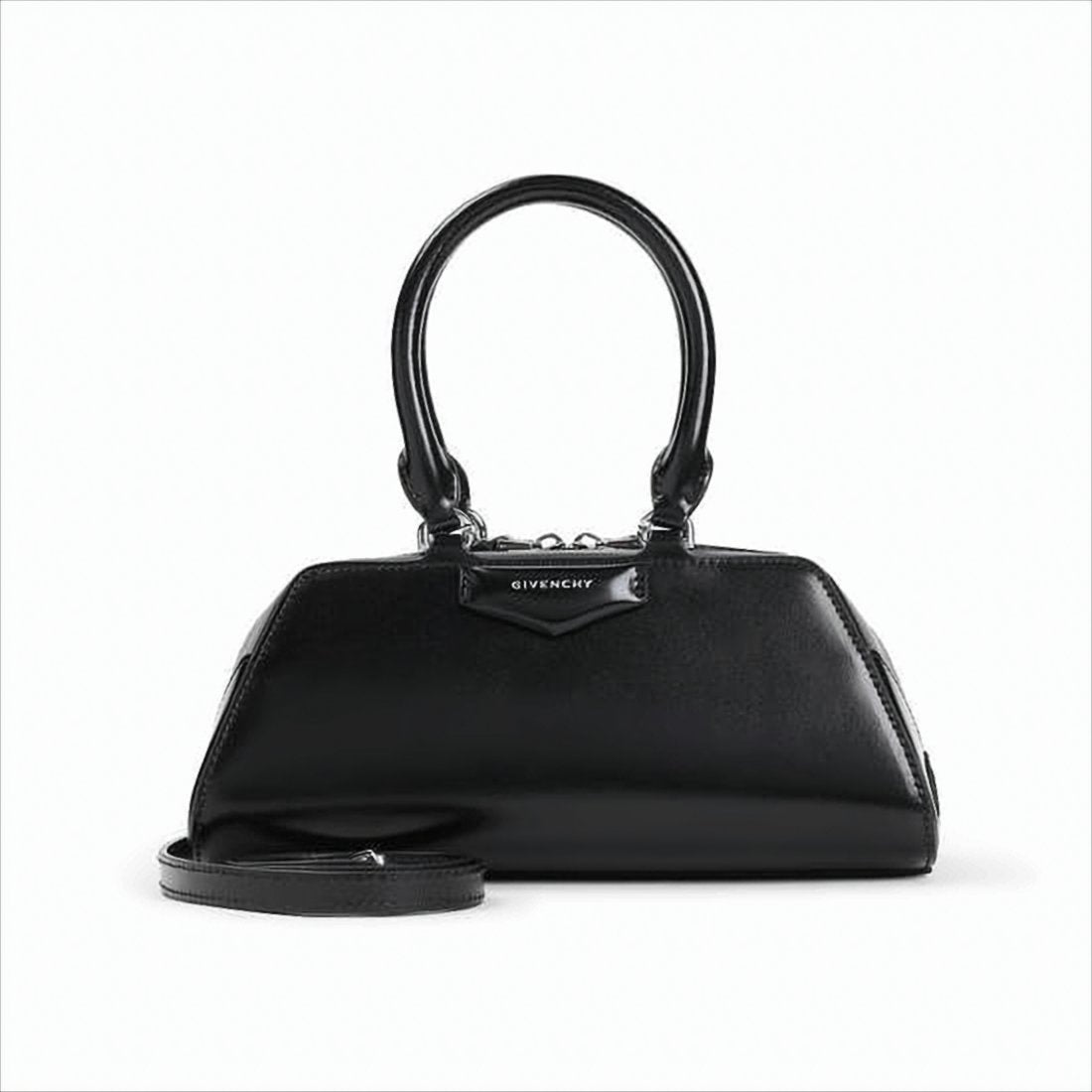 Structured Calf Leather Shoulder Bag