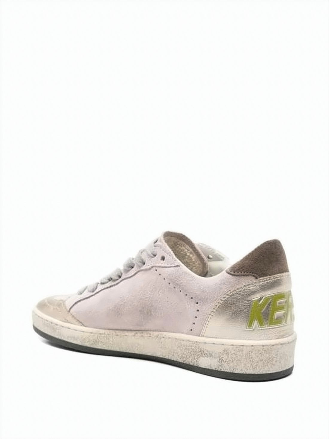Distressed Suede Low-Top Sneakers with Star Emblem