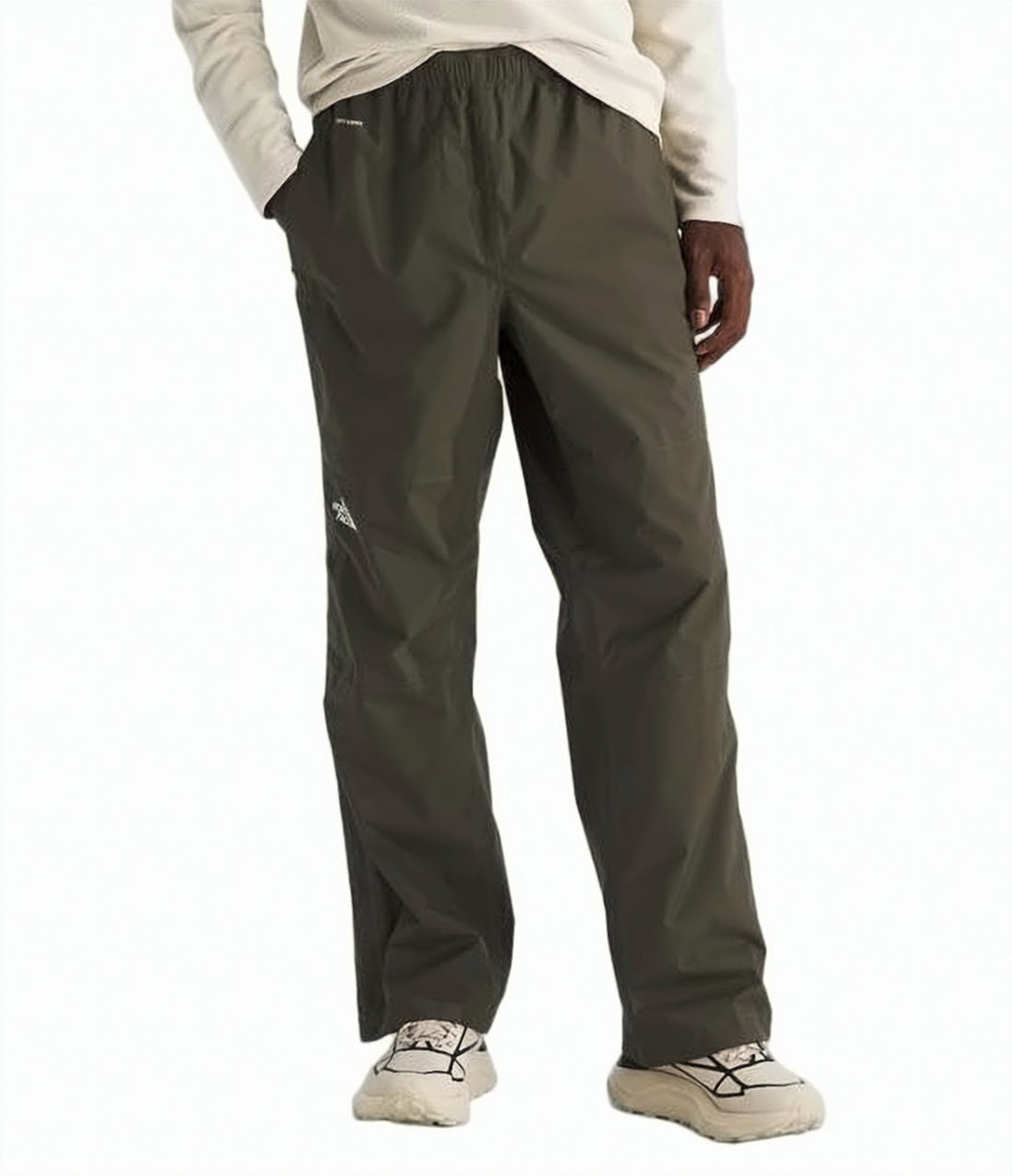 Straight-Fit Casual Pants with Elastic Waistband and Functional Pockets