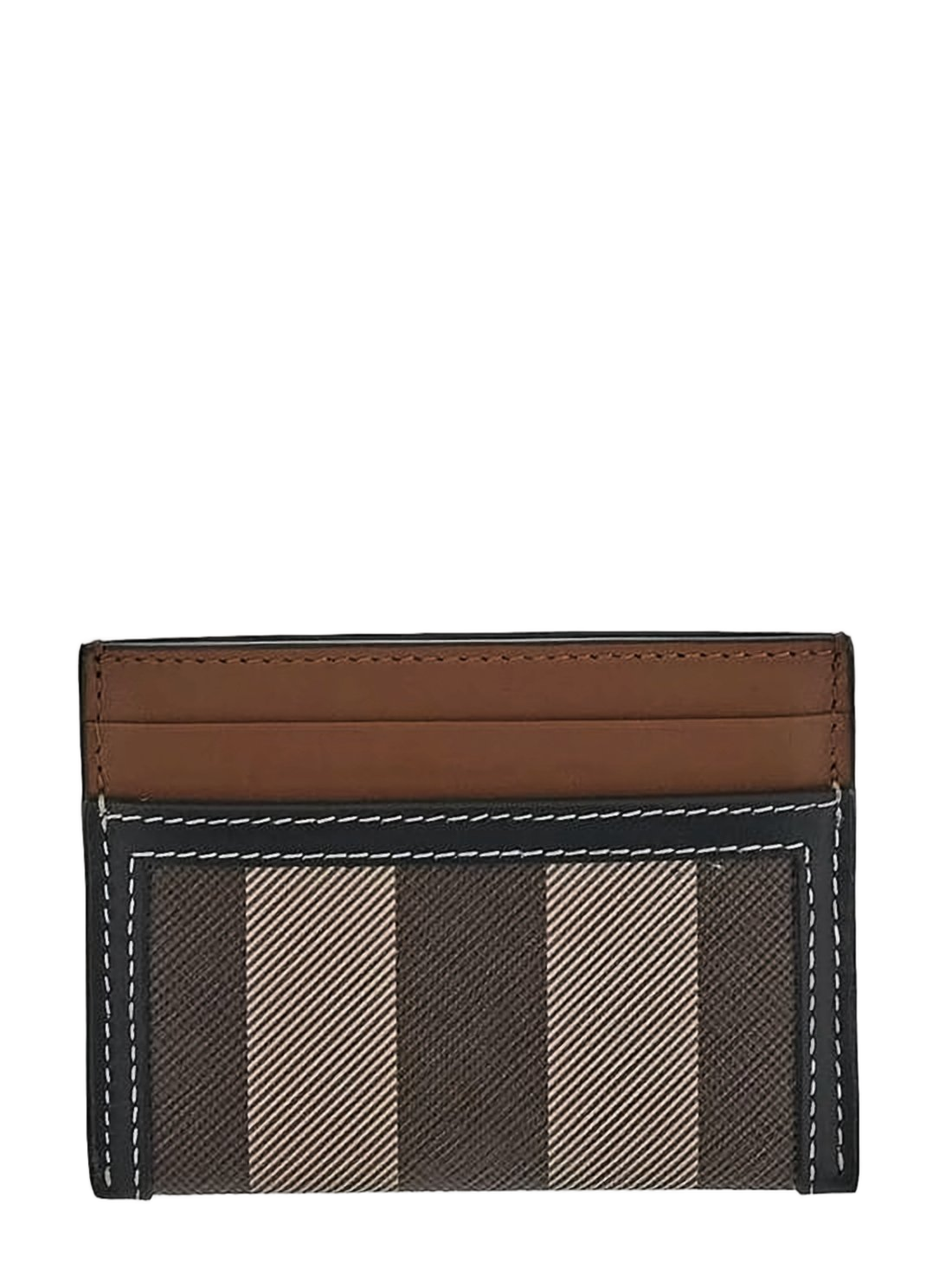 Striped Slim Card Wallet with Black Trim