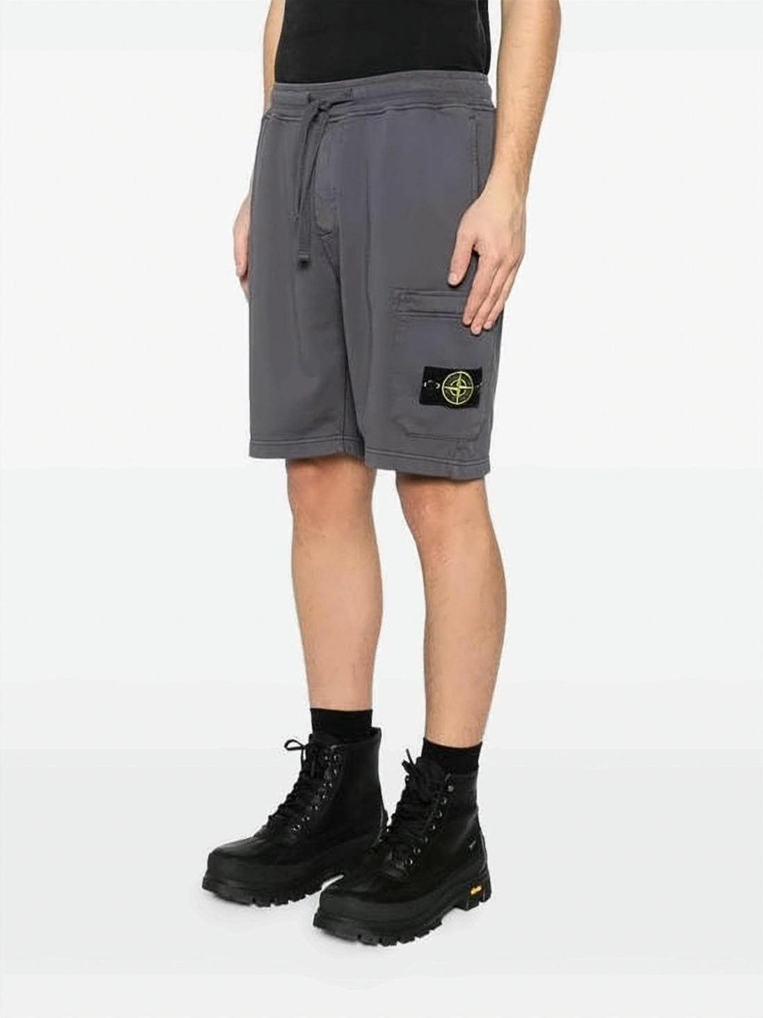 Relaxed-Fit Grey Cotton Shorts