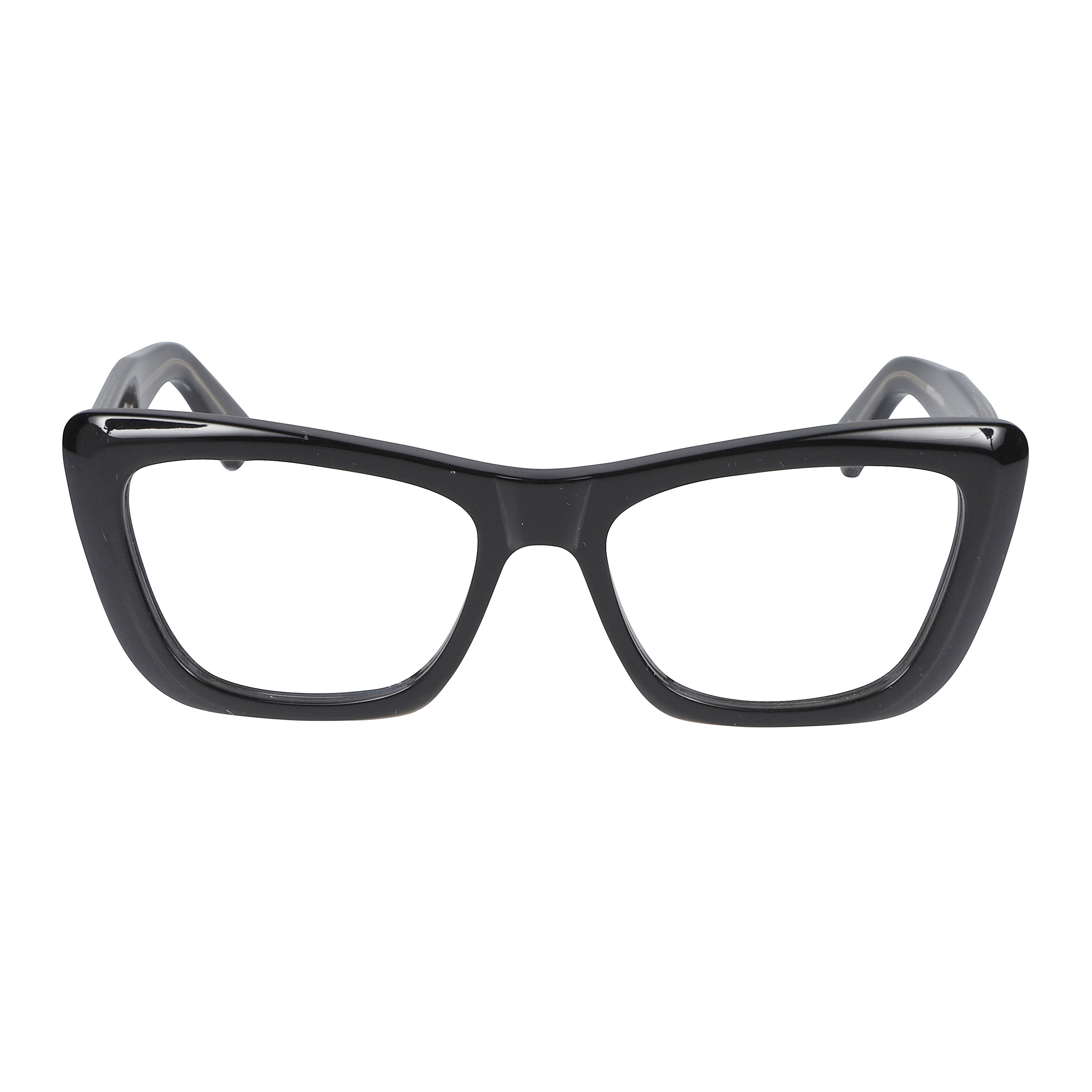 Lolita/K-V Oversized Square Frame Eyeglasses with Glossy Black Finish