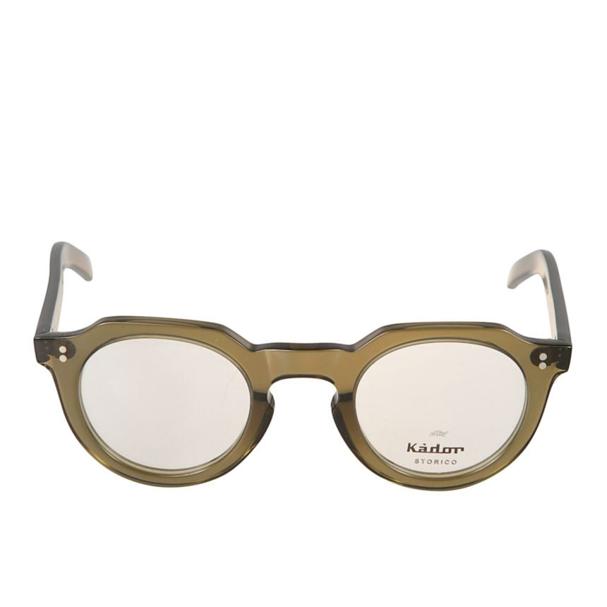 Storiko Rounded Olive-Toned Acetate Eyeglasses with Keyhole Bridge