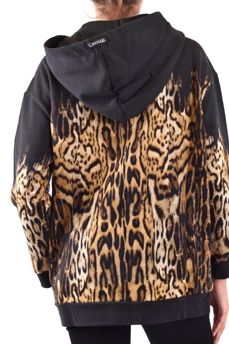 Multicolor Animal Print Sweatshirt With Gold-Tone Zipper