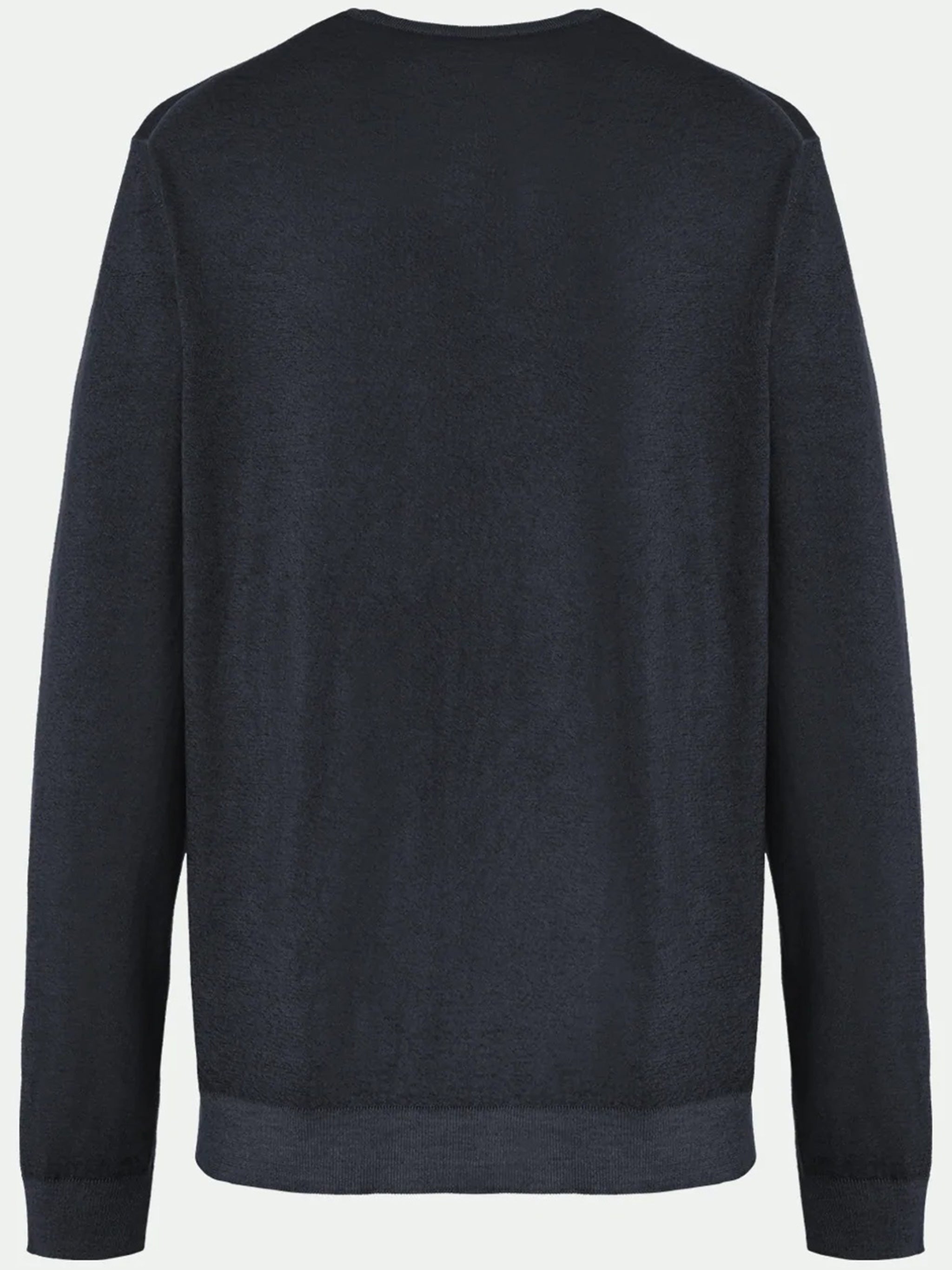 Black Minimalistic Cashmere Crew Neck Sweater