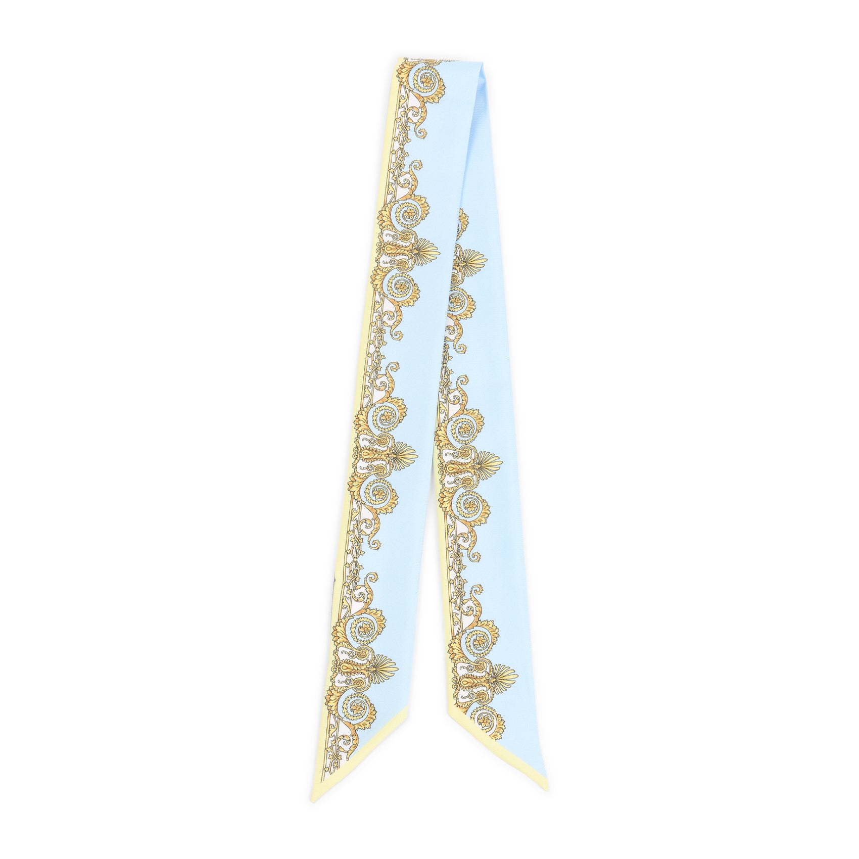 Floral Bandeaux Foulard with Asymmetric Hem
