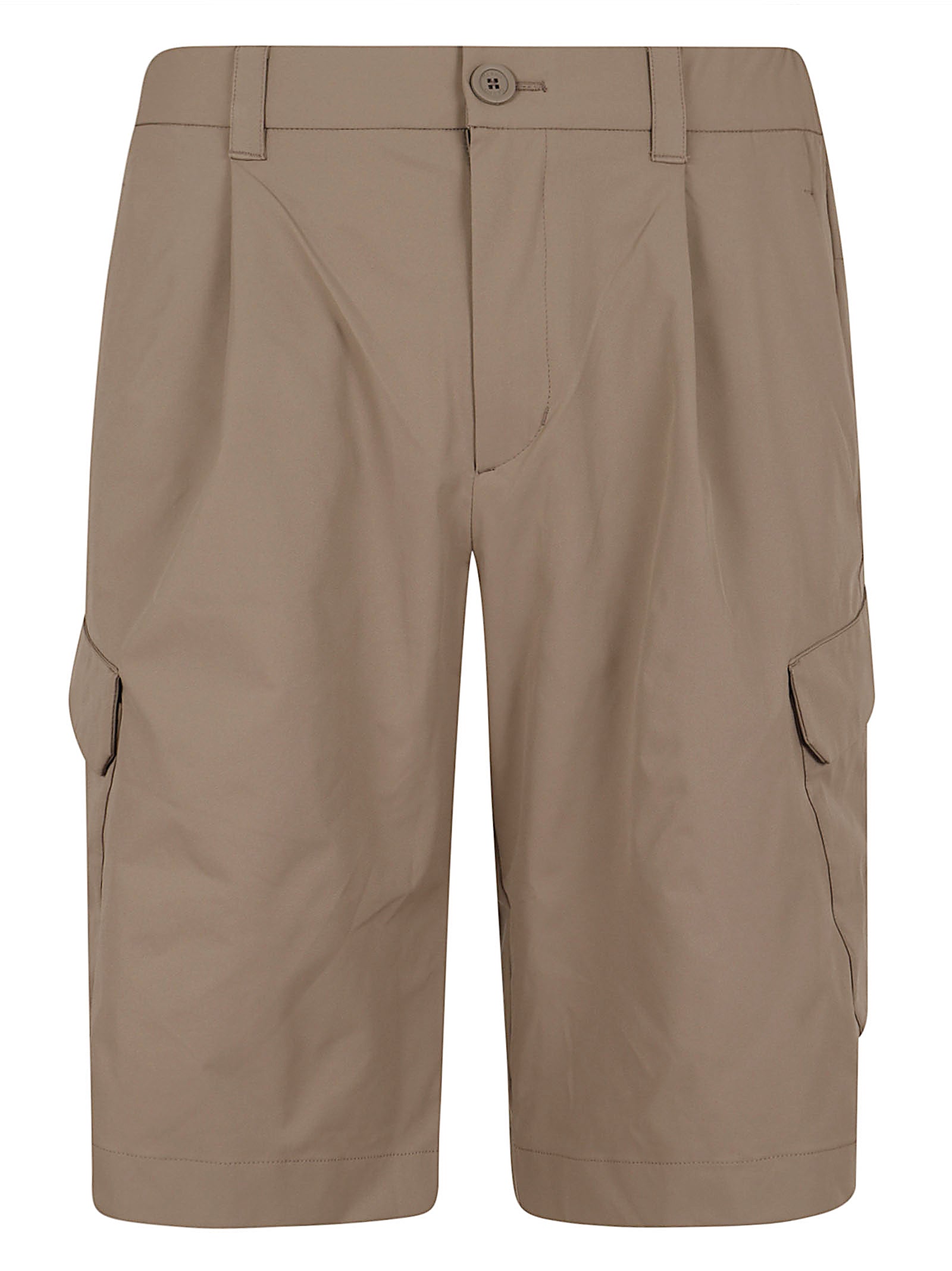 Cargo Bermuda Shorts with Front Pleats