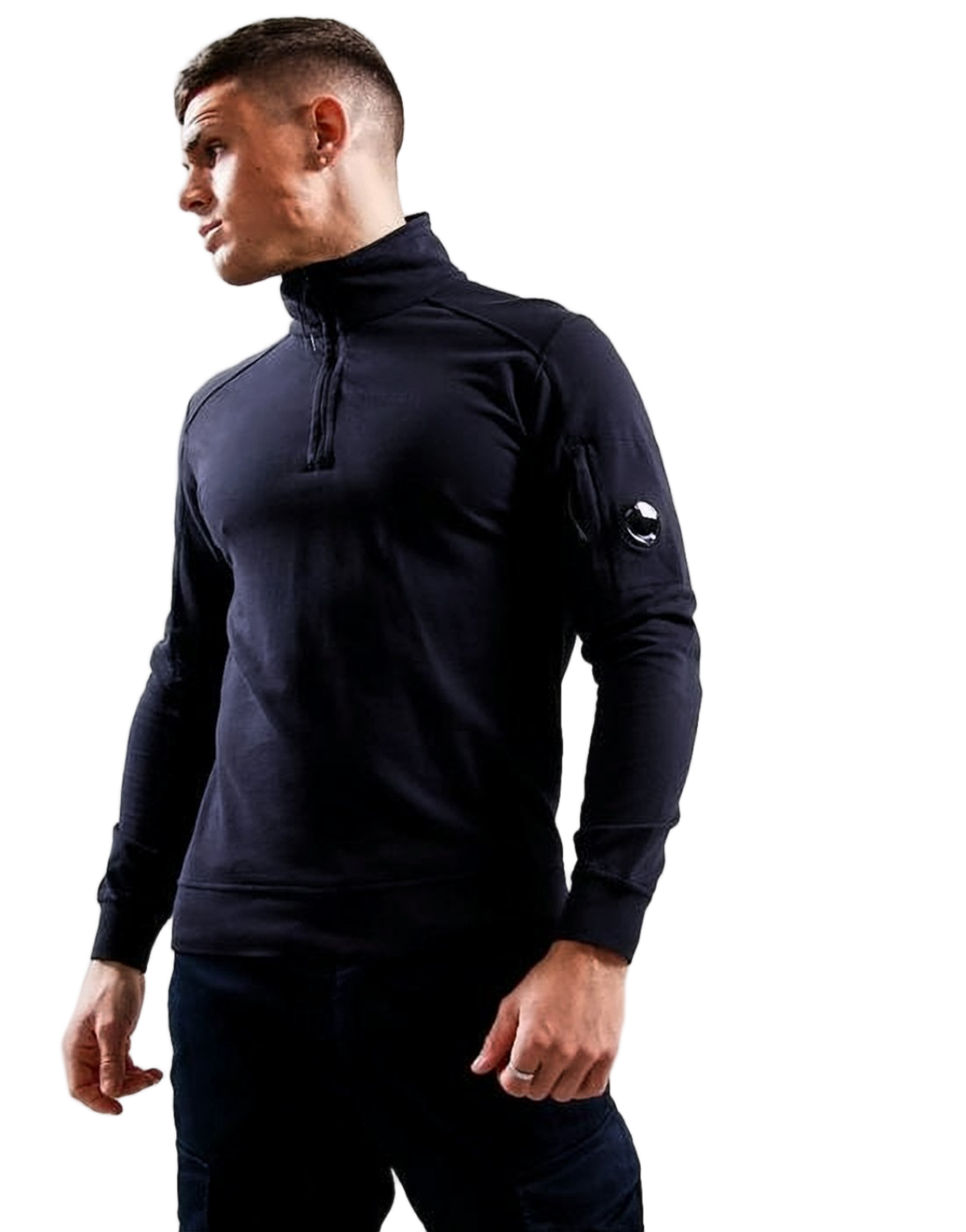 Fitted Half-Zip Turtleneck Sweater