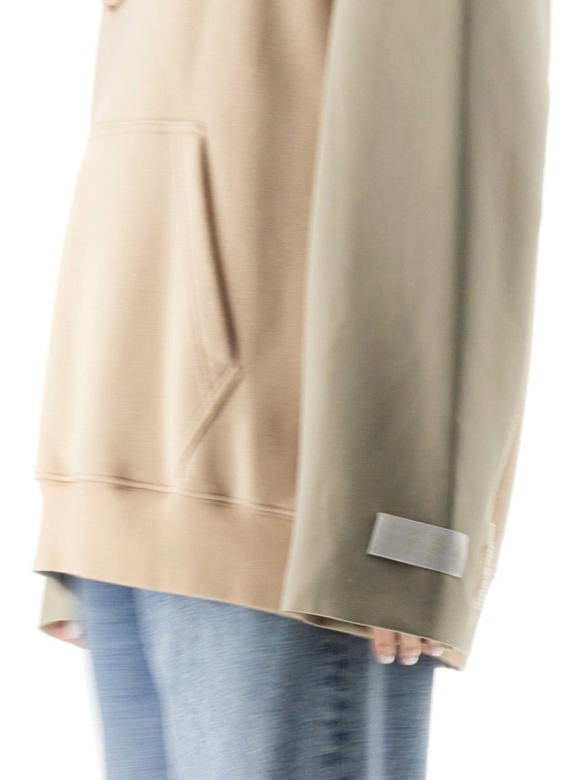 Oversized Hooded Sweatshirt With Contrasting Sleeves