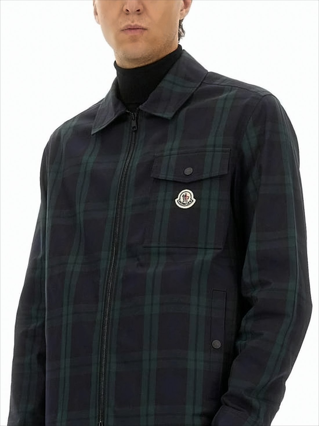 Cropped Dark Plaid Moncler Jacket