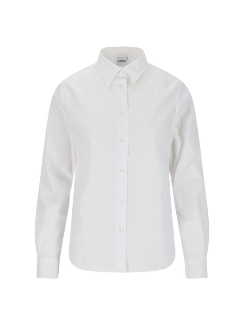 Structured White Shirt With Button-Down Front