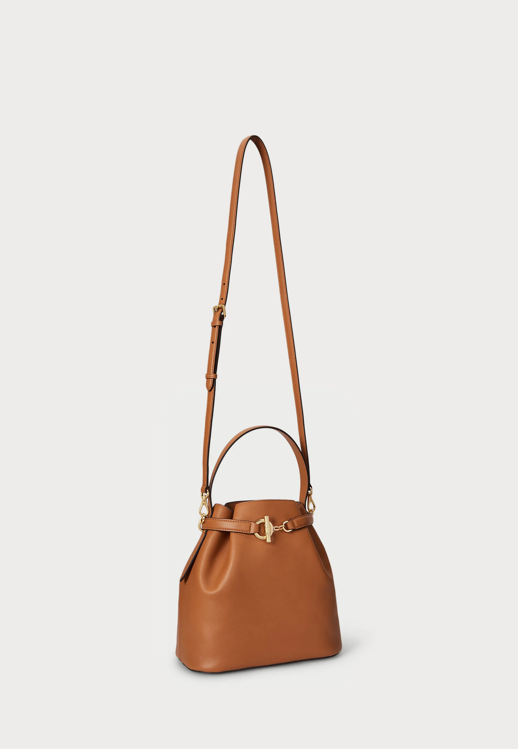 Brown Blke Medium Silk Bucket Bag
